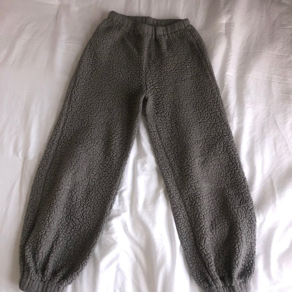 Gray Fuzzy Joggers